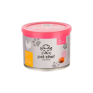 Вологий корм для кошенят м'ясний паштет Pet Chef з куркою 200 г