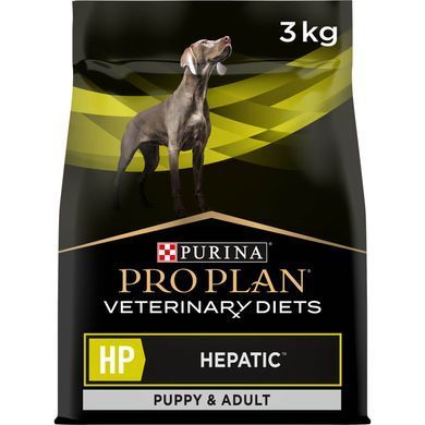 Лікувальні дієти для собак Сухий дієтичний корм PRO PLAN VETERINARY DIETS HP Hepatic для цуценят та дорослих собак для підтримання функції печінки при хронічній печінковій недостатності, 3 кг