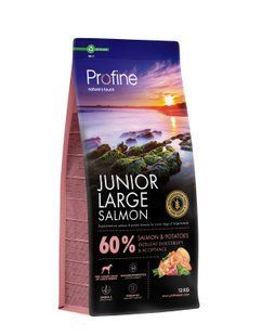 Корм сухий Profine Junior Large Salmon and Potatoes для цуценят та юніорів великих порід, з лосось та картоплею, 12 кг