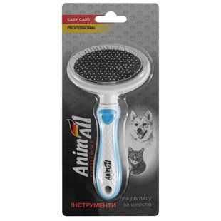 Інструменти для догляду Інструменти для догляду Пуходерка AnimAll Groom М для собак та котів, блакитна