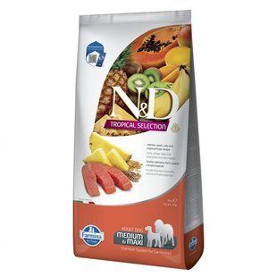 Сухий низькозерновий корм Farmina N&D Tropical Selection для дорослих собак середніх і великих порід з лосось і тропічними фруктами, 10 кг