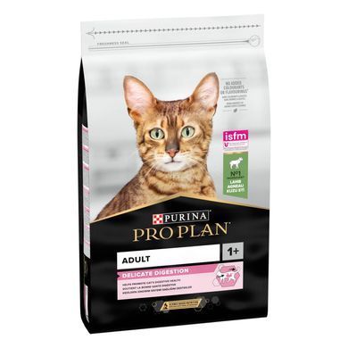 Сухий корм PRO PLAN Adult 1+ Delicate Digestion для дорослих котів з чутливим травленням та вибагливих до їжі, з ягням, 10 кг