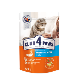 Вологий корм для котів Club 4 Paws Premium пауч лосось в желе 100 г