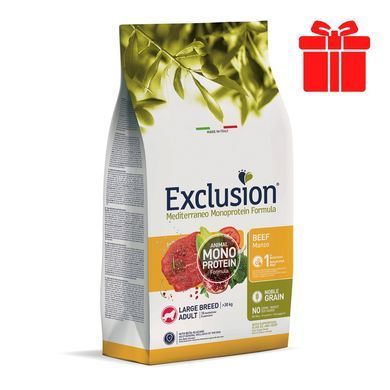 Сухий корм для дорослих собак великих порід Exclusion Noble Grain Adult Beef Large Breed, з яловичиною, 12 кг