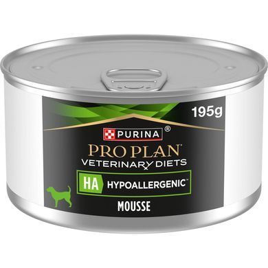 Лікувальні дієти для собак Вологий дієтичний корм PRO PLAN VETERINARY DIETS HA Hypoallergenic для дорослих собак та цуценят для зниження ознак інгредієнтної та нутрієнтної непереносимості, мус, 195 г