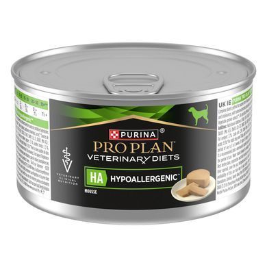 Лікувальні дієти для собак Вологий дієтичний корм PRO PLAN VETERINARY DIETS HA Hypoallergenic для дорослих собак та цуценят для зниження ознак інгредієнтної та нутрієнтної непереносимості, мус, 195 г