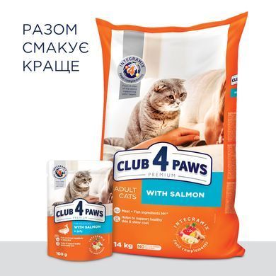 Вологий корм для котів Club 4 Paws Premium пауч лосось в желе 100 г
