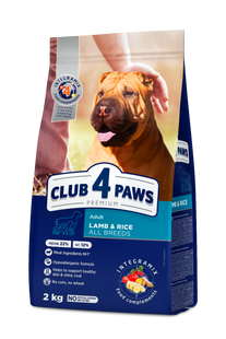 Сухий корм для собак Club 4 Paws Premium ягня рис всі породи 2 кг