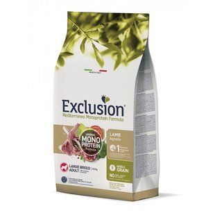 Сухий корм для дорослих собак великих порід Exclusion Noble Grain Adult Lamb Large Breed, з ягням, 12 кг
