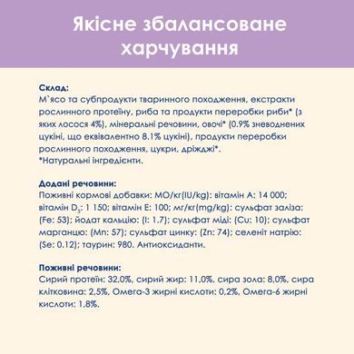 Вологий корм CAT CHOW Sensitive для дорослих котів із чутливою системою травлення, шматочки у підливці, з лосось та цукіні, 85 г