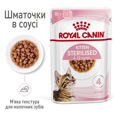 Вологий корм для стерилізованих кошенят ROYAL CANIN KITTEN STERILISED IN GRAVY 85 г