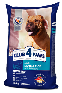 Сухий корм для собак Club 4 Paws Premium ягня рис всі породи 14 кг