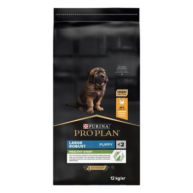 Сухий корм PRO PLAN Large Robust Puppy Healthy Start для цуценят великих порід масивної статури до 2 років, з куркою, 12 кг