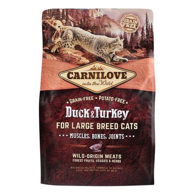 Сухий корм Carnilove Cat Large Breed для котів великих порід, качка та індичка, 2 кг