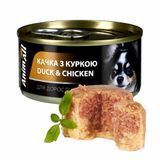 вологий корм для собак, качка з куркою, 85г