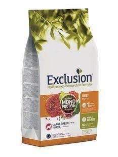Сухий корм Exclusion Noble Grain Puppy Beef Large Breed для цуценят великих порід , з яловичиною, 12 кг