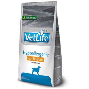 Лікувальні дієти для собак Сухий корм Farmina Vet Life Hypoallergenic Fish&Potato для собак при харчовій алергії, риба та картопля, 2 кг