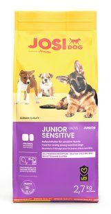 Сухий корм для цуценят та юніорів турбота про травлення JosiDog Junior Sensitive курка рис 2,7 кг