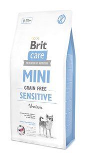 Сухий корм Brit Care GF Mini Sensitive для собак мініатюрних порід з чутливим травленням, з олениною, 7 кг