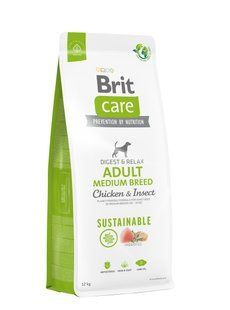 Сухий корм Brit Care Dog Sustainable Adult Medium Breed для собак середніх порід, з куркою та комахами, 12 кг