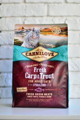 Сухий корм Carnilove Fresh Carp & Trout для стерилізованих котів, риба, 6 кг