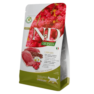Сухий корм Farmina N&D Quinoa Urinary, Duck & Cranberry ADULT для котів, профілактика сечокам'яної хвороби, качка, кіноа, журавлина та ромашка, 300 г