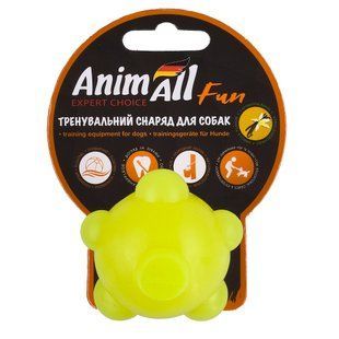 Іграшка AnimAll Fun куля молекула для собак та котів, жовта, 5 см