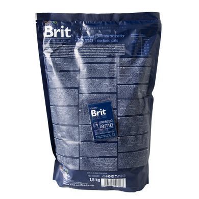 Сухий корм Brit Premium Cat by Nature Sterilized Lamb для стерилізованих котів, з ягням, 1500 г