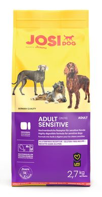 Сухий корм для дорослих собак чутливе травлення JosiDog Adult Sensitive курка рис 2,7 кг