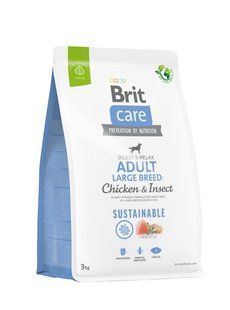 Сухий корм Brit Care Dog Sustainable Adult Large Breed для собак великих порід, з куркою та комахами, 3 кг