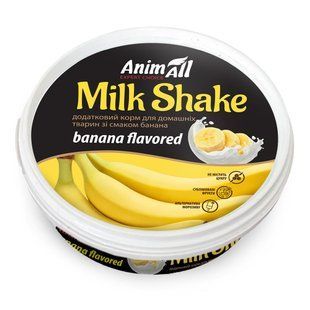 Ласощі для собак Додатковий корм AnimAll MilkShake для котів та собак зі смаком банана, 30 г