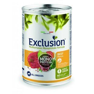 Вологий корм для дорослих собак усіх порід Exclusion Noble Grain Adult Beef All Breed з яловичиною 400 г