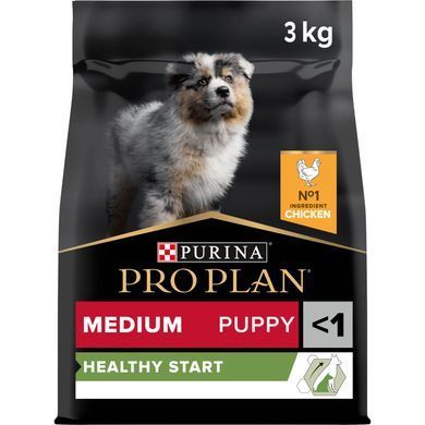 Сухий корм PRO PLAN Medium Puppy Healthy Start для цуценят середніх порід до року, з куркою, 3 кг