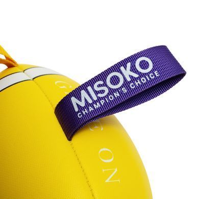 Іграшка MISOKO&CO для собак, м'яч надувний, у формі м'яча для регбі, фіолетовий з жовтим, 41 см