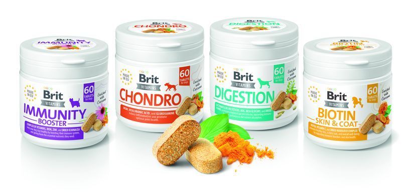 Вітаміни для собак Brit Vitamins Biotin Skin & Coat Care для шкіри та шерсті 60 таблеток