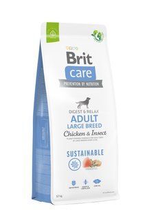 Сухий корм Brit Care Dog Sustainable Adult Large Breed для собак великих порід, з куркою та комахами, 12 кг