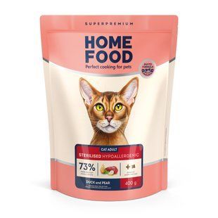 сухий корм для дорослих стерилізованих/кастрованих котів Качка та груша Grain-free hypoallergenic. Suitable for exotic breeds, 400 г