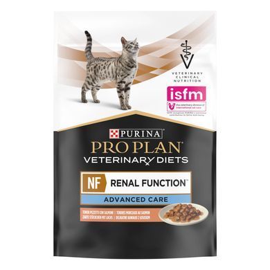 Лікувальні дієти для котів Вологий дієтичний корм PRO PLAN VETERINARY DIETS NF Renal Function Advanced Care для дорослих котів при патології нирок, з лосось, 10х85 г