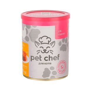 Вологий корм для кошенят м'ясний паштет Pet Chef з куркою 360 г