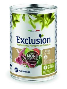 Вологий корм для дорослих собак усіх порід Exclusion Noble Grain Adult Lamb для собак всіх порід з ягням 400 г