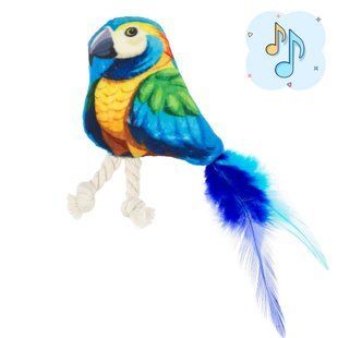 Іграшки для котів М'яка іграшка для котів AnimAll АнімАлл Папуга з дзвіночком та ароматом м'яти, 11 см