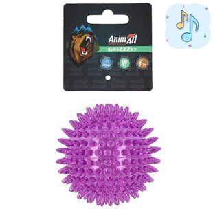 Іграшки для собак AnimAll GrizZzly АнімАлл Грізлі Іграшка для собак Колючий м'яч, 8,4 см, фіолетовий