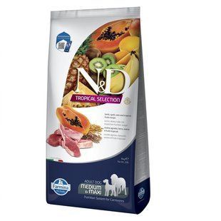 Сухий низькозерновий корм Farmina N&D Tropical Selection для дорослих собак середніх і великих порід з ягням і тропічними фруктами, 10 кг
