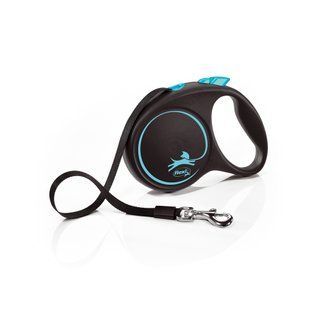 Амуніція для собак Амуніція для собак Рулетка Flexi Black Design для собак, стрічка, розмір M, 5 м (синя)