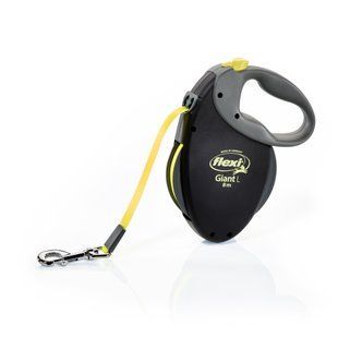 Амуніція для собак Повідець-рулетка Flexi Neon Giant для собак, зі стрічкою, розмір L 8 м / 50 кг (чорна)