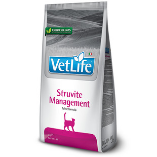 Лікувальні дієти для котів Сухий корм Farmina Vet Life Management Struvite для котів при рецидивах струвітних уролітів, 2 кг