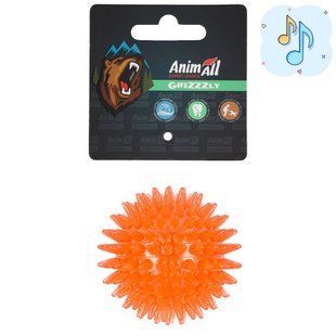 Іграшки для собак AnimAll GrizZzly АнімАлл Грізлі Іграшка для собак Колючий м'яч, 6,4 см, помаранчевий