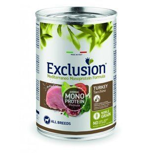 Вологий корм для дорослих собак усіх порід Exclusion Noble Grain Adult Turkey All Breed з м`ясом індички 400 г