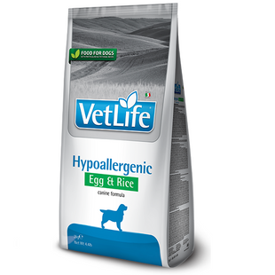 Лікувальні дієти для собак Сухий лікувальний корм для собак Farmina Vet Life Hypoallergenic Egg&Rice дієтичне харчування при харчовій алергії, 2 кг