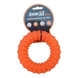 Іграшка AnimAll Fun кільце з шипами для собак, помаранчеве, 12 см